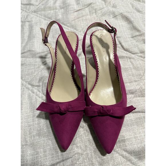 Charter Club Giavanna Slingback Kitten Heel Shoes F43114 Womens Size 9 M Orchid - Picture 2 of 8